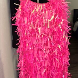 Vibrant Pink Fringe Dress